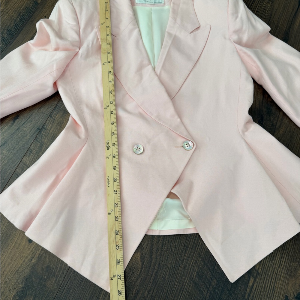 Vintage Christian Dior Peplum Blazer Light Pink Size 12 - Picture 9 of 13